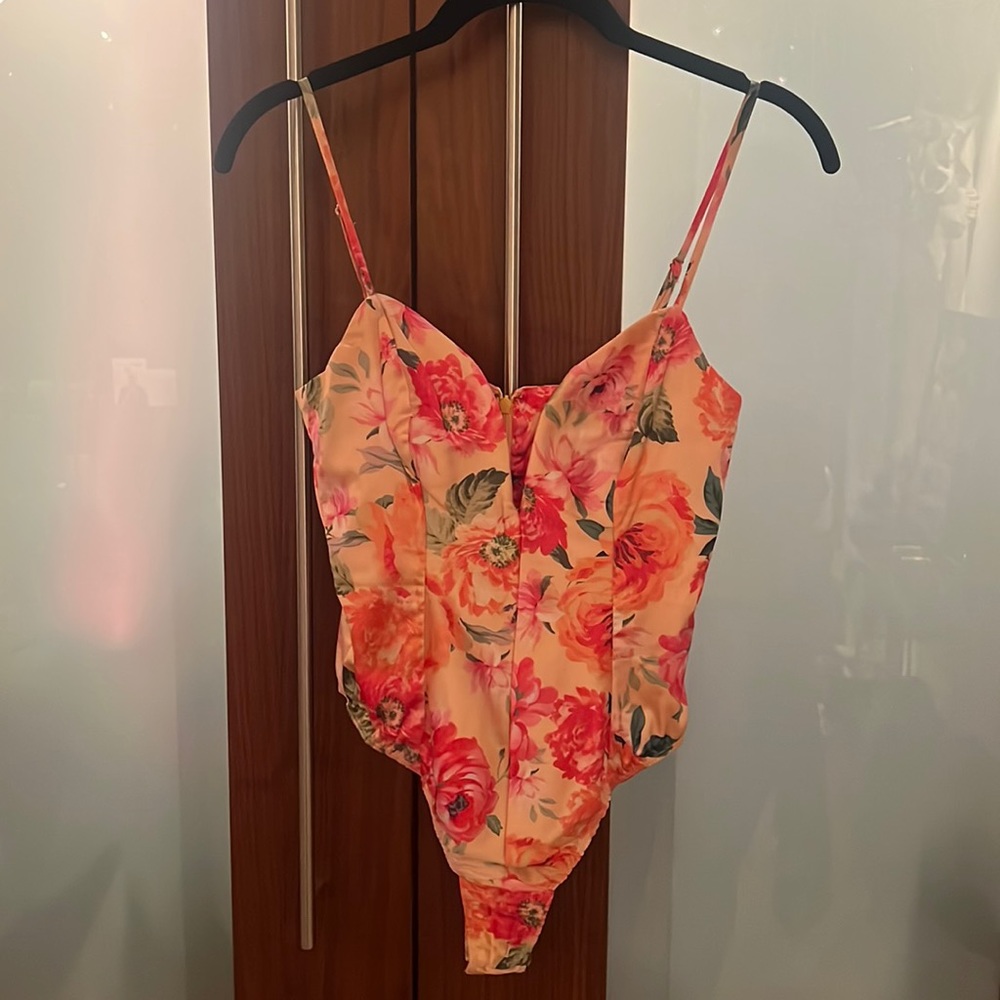 For Love and Lemons floral tank bodysuit XS